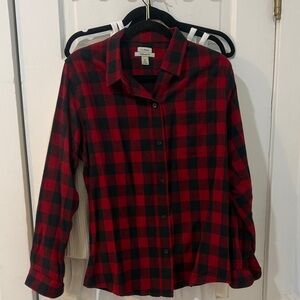 L.L. Bean Red and Black Checkered Shirt